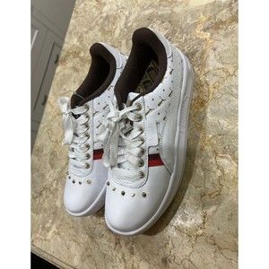 Puma California Stud Womens White Gold Jeweled Sneakers Shoes 370247 01 Size 8.5